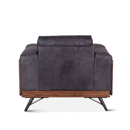 Chiavari Armchair in Antique Ebony Leather