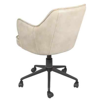 Thorpe Swivel Desk Chair in Antique Ivory Leather