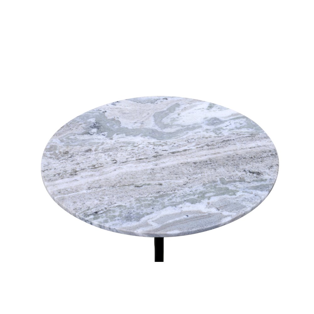 Glacier 18" Accent Table with Fancy Brown Marble