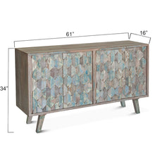 Cordoba 61" Sideboard in Reclaimed Wood with Vintage Teal Finish