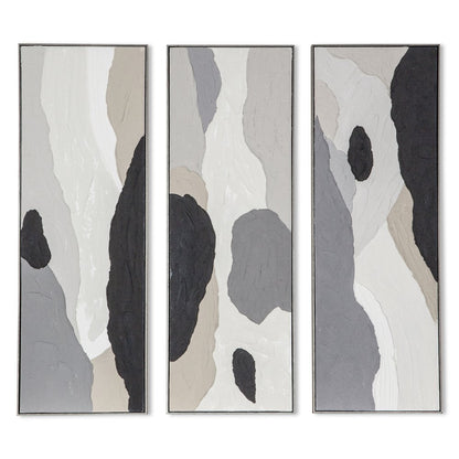 Distorted Illusions Hand Painted Framed Triptych