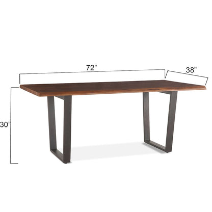 Belfrie 72" Dining Table in Acacia with Walnut Finish