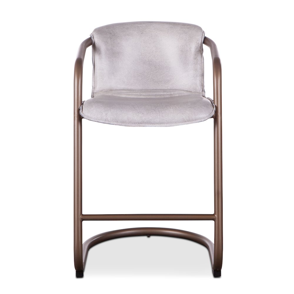 Chiavari Leather Counter Chair in Vintage White
