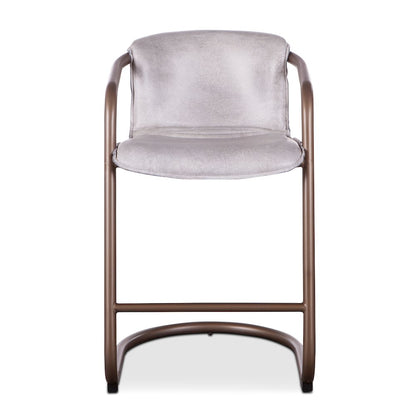 Chiavari Leather Counter Chair in Vintage White