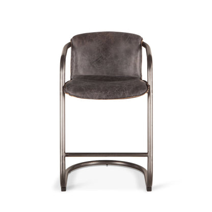 Chiavari Leather Counter Chair in Antique Ebony