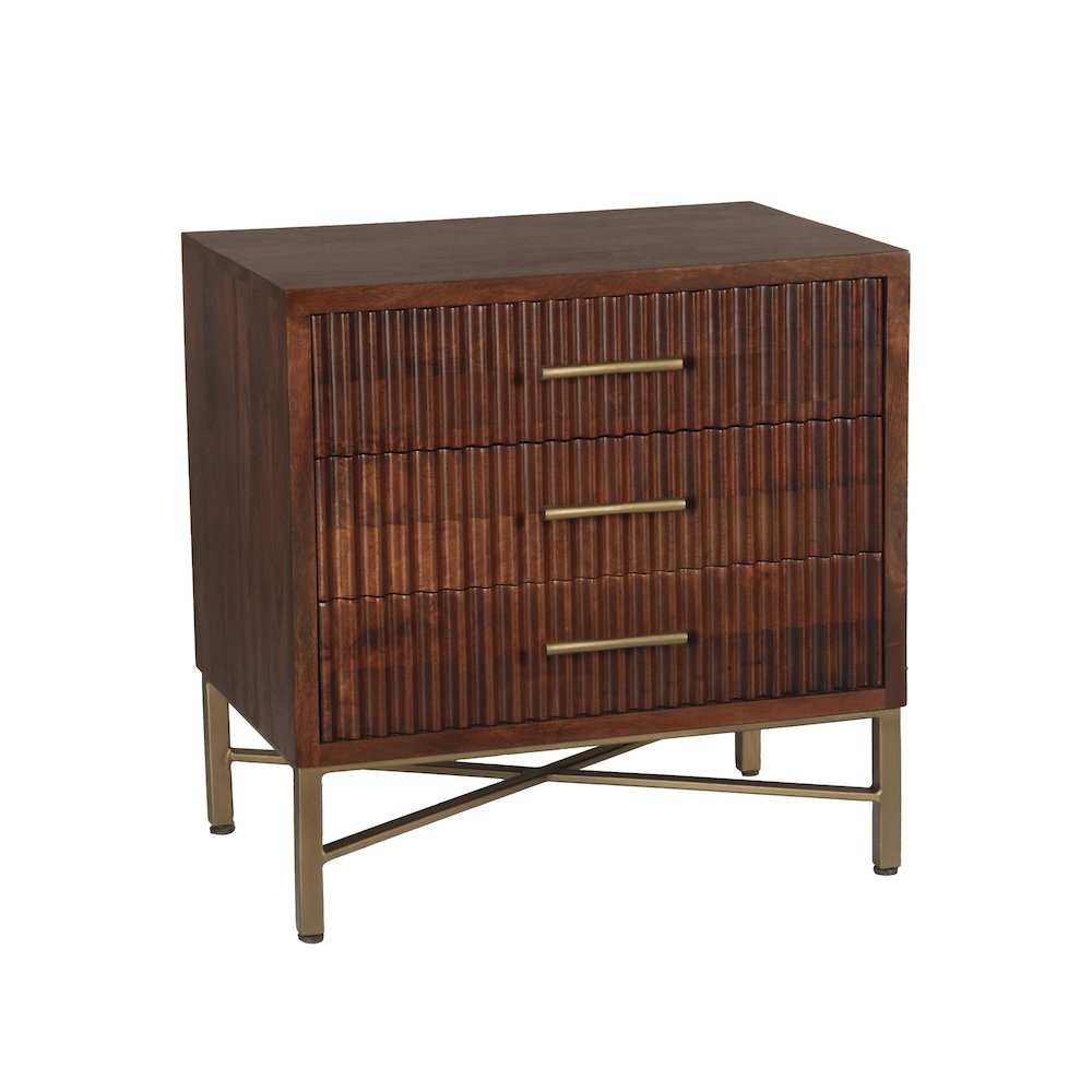 Manhattan Retro Mid Century Mango Wood Nightstand