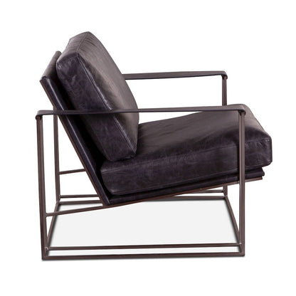 Portlando Armchair in Black Leather