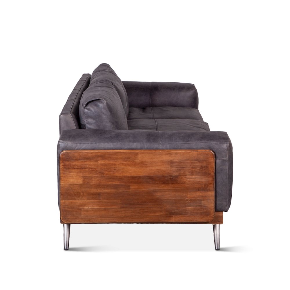 Chiavari Sofa in Antique Ebony Leather