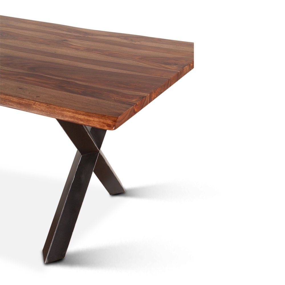 Elliston 80" Dining Table in Sheesham and Matte Black Iron