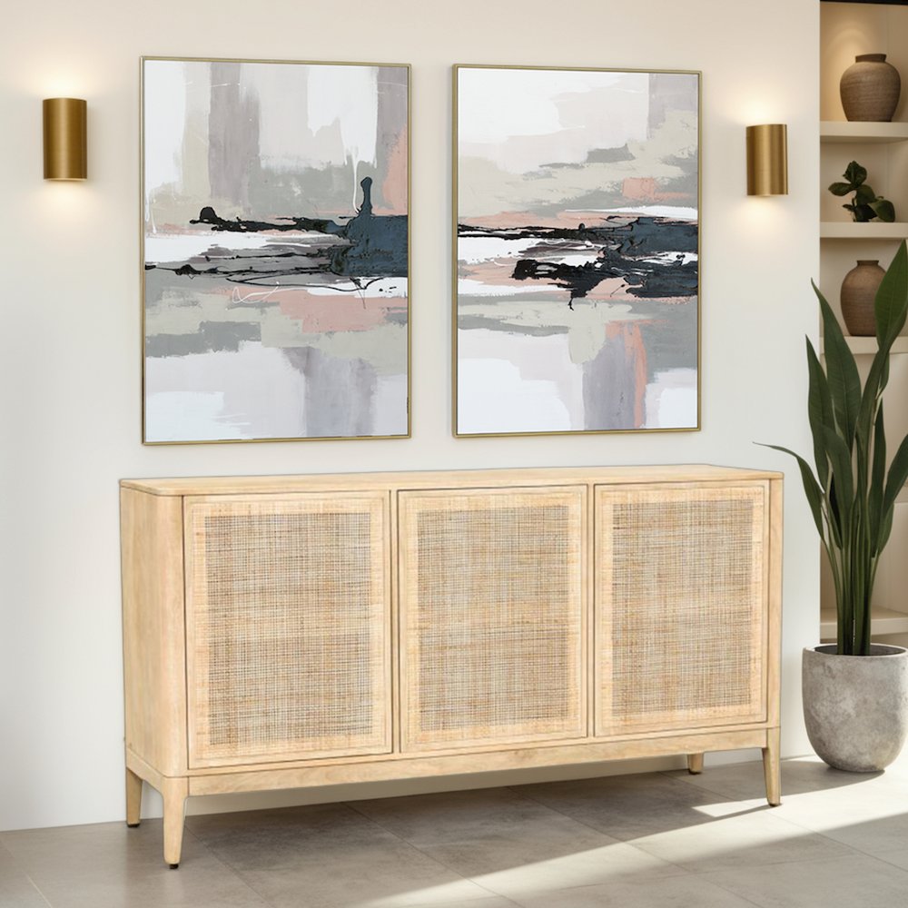 Beyond the Veil Hand Painted Framed Diptych