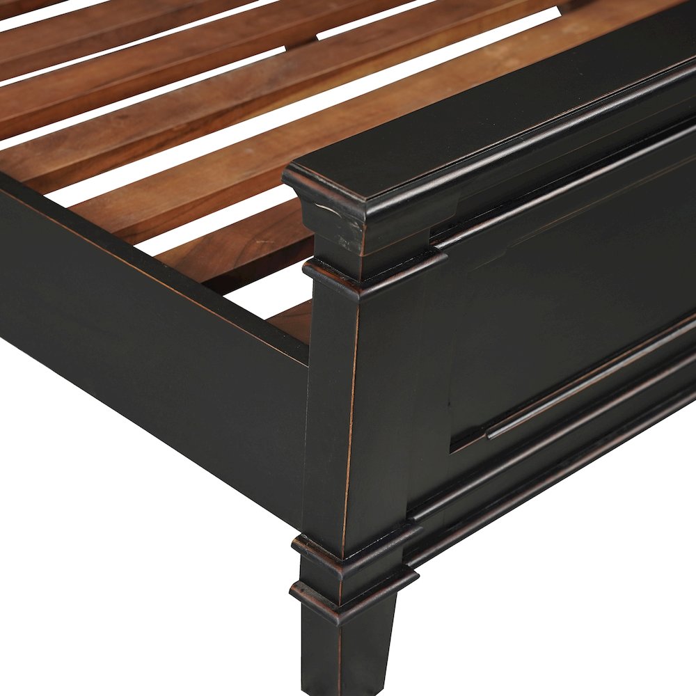 Trento King Bed in Distressed Black
