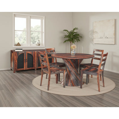 Monterey 48" Round Dining Table with Spiral Base in Capri Sheesham