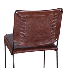 Melbourne Dining Chair in Chocolate Leather and Iron