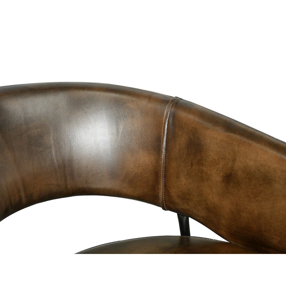 Thorpe Dining Chair in Antique Whiskey Leather with Walnut Legs