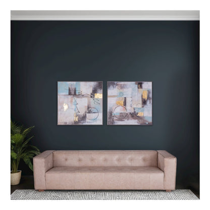 Echoes in Motion Hand Painted Framed Diptych
