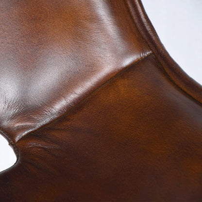 Brisbane Stanley Counter Chair in Hand Washed Chestnut Leather
