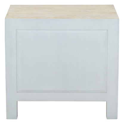 Haveli 26" Plinth Base Nightstand in Carved Heirloom White
