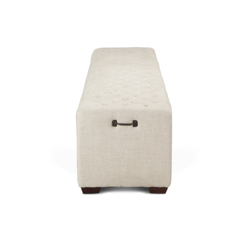Arabella 79" Bench in Beige Linen