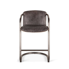 Chiavari Leather Counter Chair in Antique Ebony