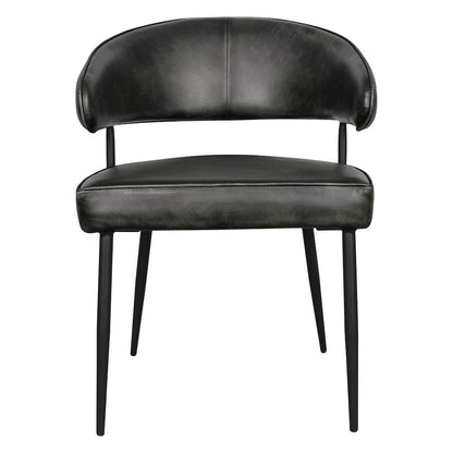 Brisbane Dover 23" Armchair in Weathered Black Leather