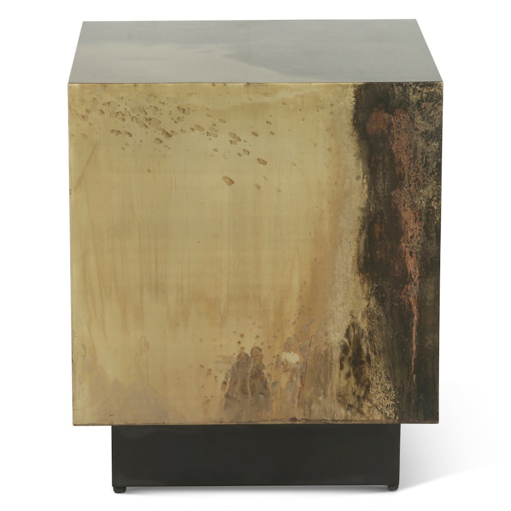 St. George Square Side Table in Oxidized Copper