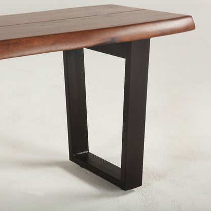 Belfrie 56" Bench in Acacia with Walnut Finish