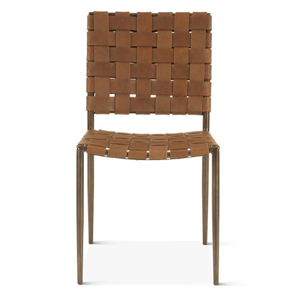 Lund Dining Chair in Tobacco Buffalo Leather and Iron