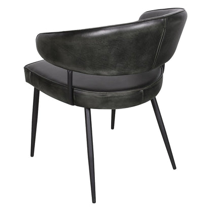 Brisbane Dover 23" Armchair in Weathered Black Leather