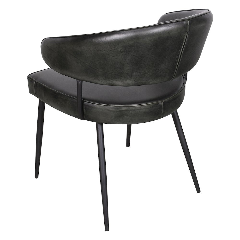 Brisbane Dover 23" Armchair in Weathered Black Leather