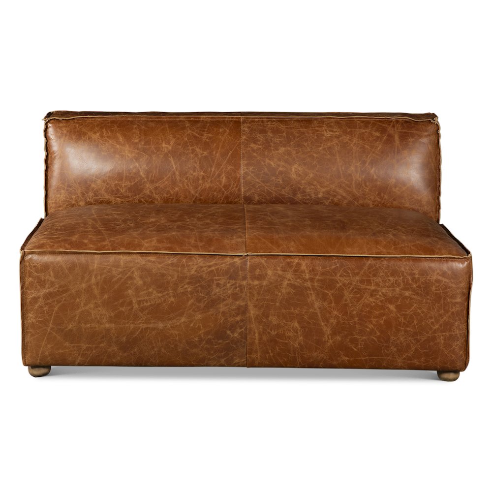 Chiavari Loft 112" Sectional Sofa in Cocoa Brown Leather