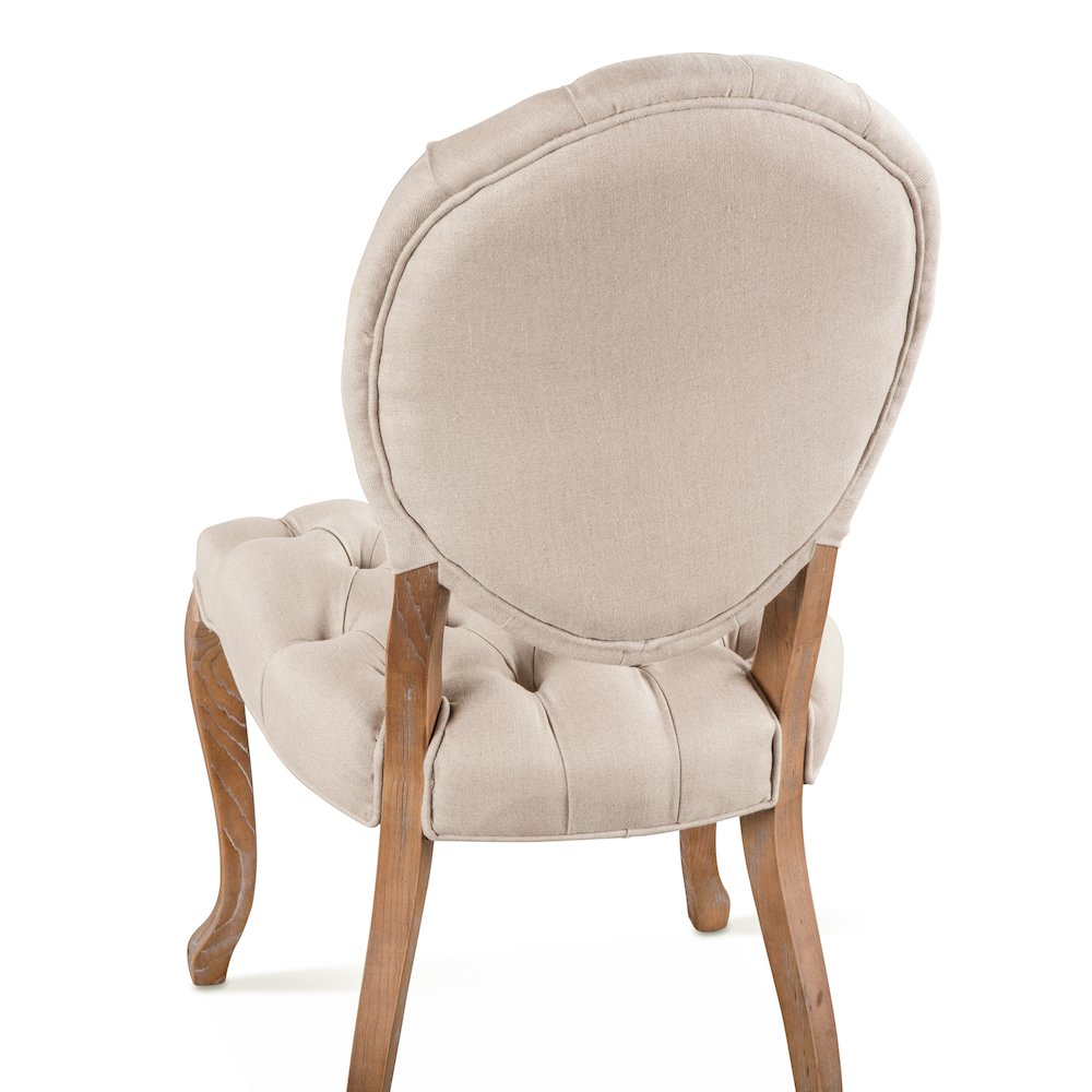 Portia Tufted Dining Chair in Beige Linen