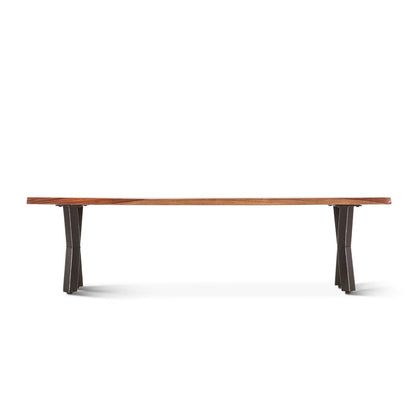 Elliston 68" Dining Bench in Sheesham and Matte Black Iron