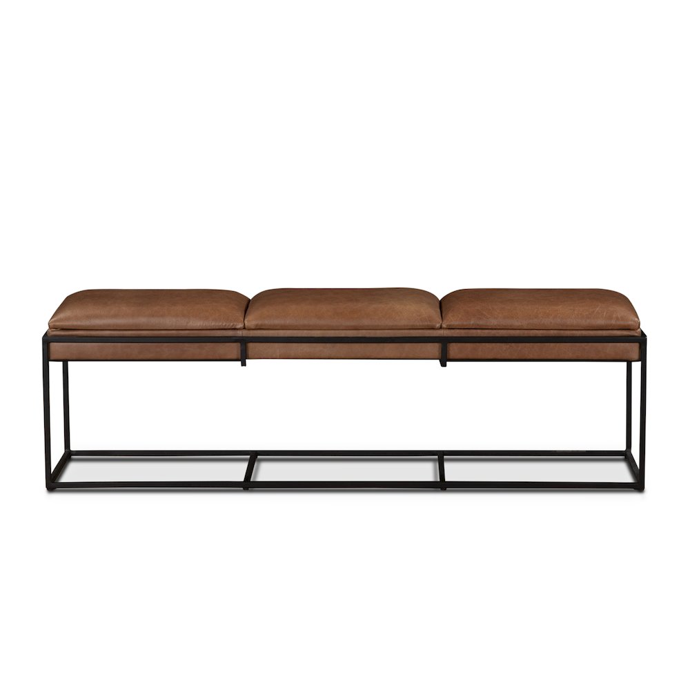 Melbourne 62" Bench in Cognac Leather