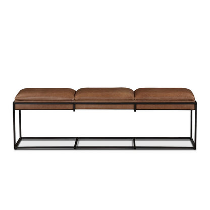 Melbourne 62" Bench in Cognac Leather