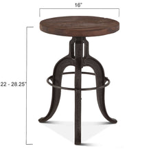 Paxton-Stool 16in teak top-reclaimed