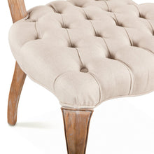 Portia Tufted Dining Chair in Beige Linen