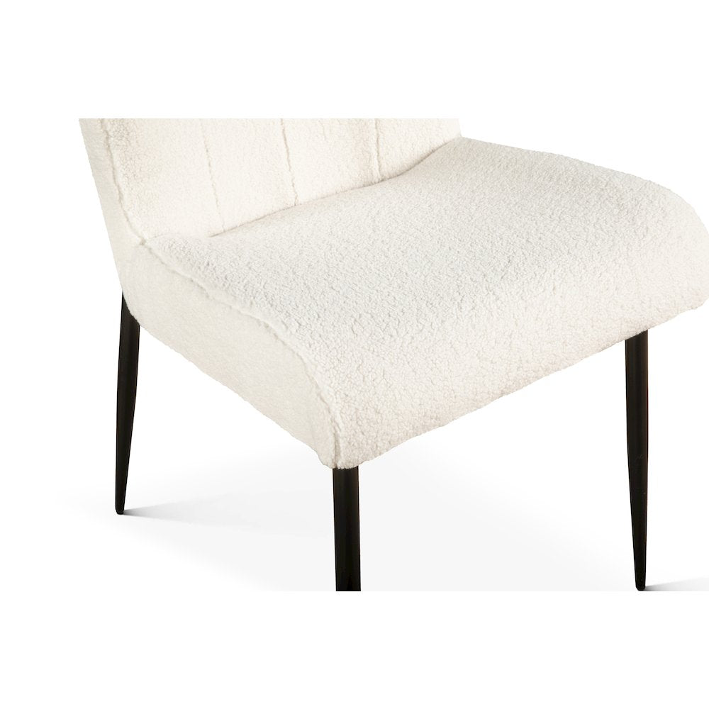 Isabella 20" White Boucle Dining Chair
