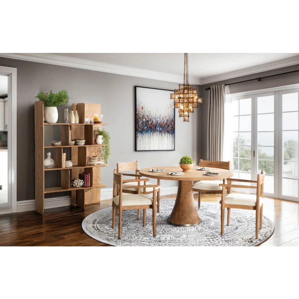 Provence 54" Round Dining Table in Natural Brown