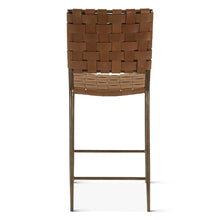 Lund 17" Counter Chair in Tobacco Buffalo Leather with Iron
