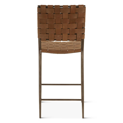 Lund 17" Counter Chair in Tobacco Buffalo Leather with Iron