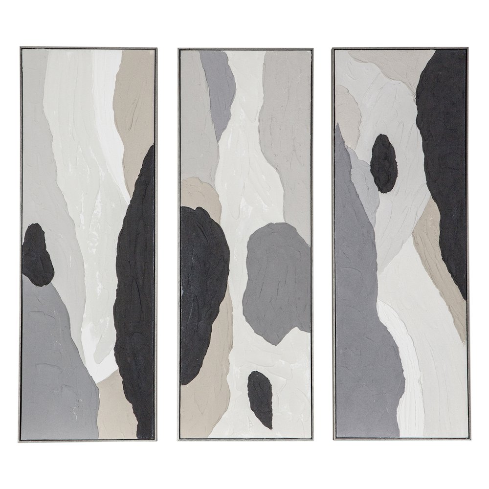 Distorted Illusions Hand Painted Framed Triptych