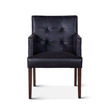 Aven Armchair in Black Leather with Dark Legs