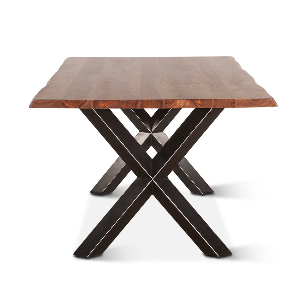 Elliston 80" Dining Table in Sheesham and Matte Black Iron