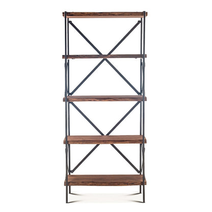 Blayne 78" Tall Shelf in Acacia with Walnut Finish