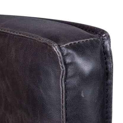 Aven Armchair in Black Leather with Dark Legs