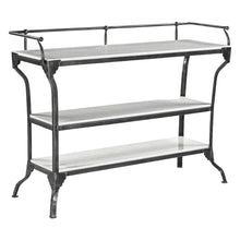 Calloway 50" Console Table with White Marble and Black Metal Base