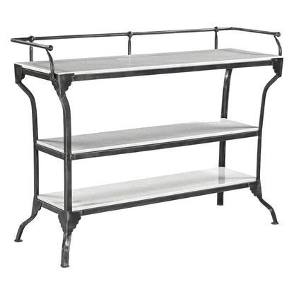 Calloway 50" Console Table with White Marble and Black Metal Base