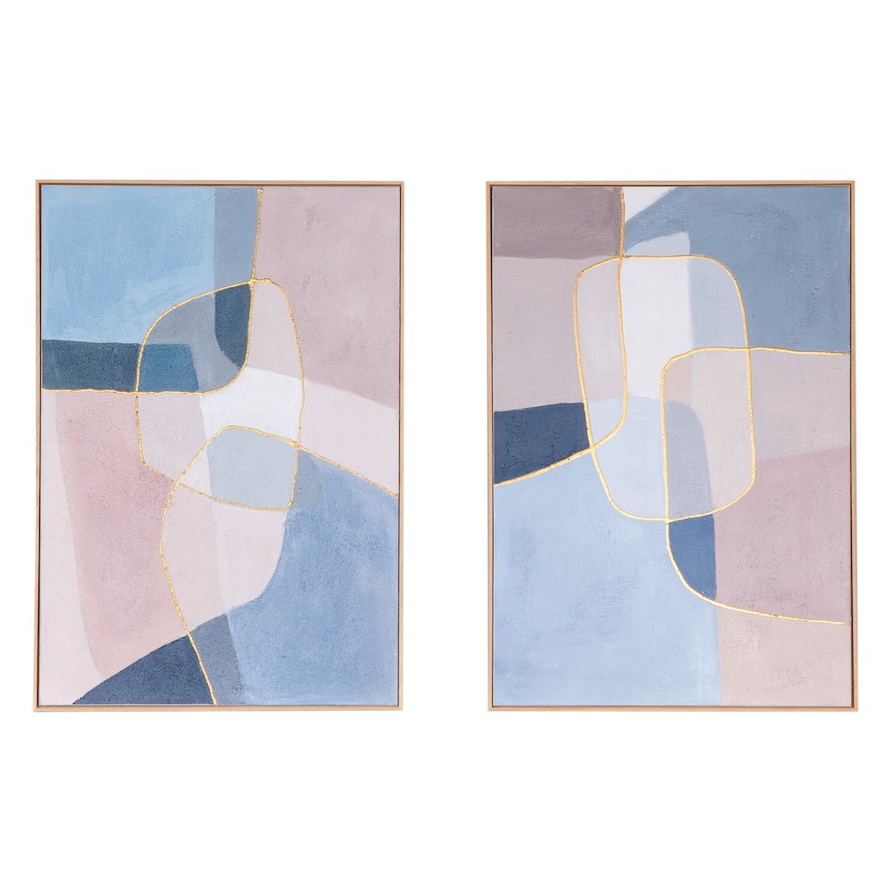 Shattered Symphony Hand Painted Framed Diptych