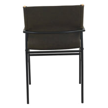 Sutton 20" Dining Armchair Olive Green Leather and Iron