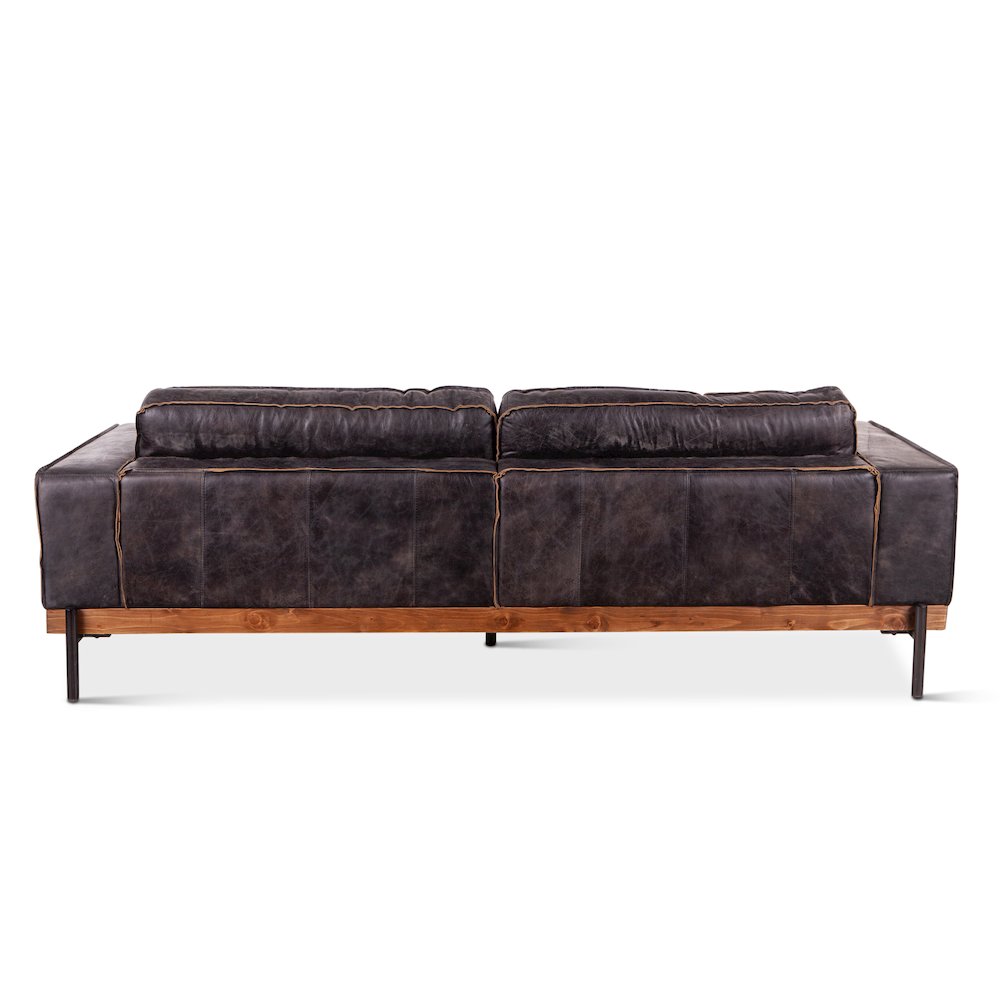 Chiavari Antique Ebony Leather Sofa
